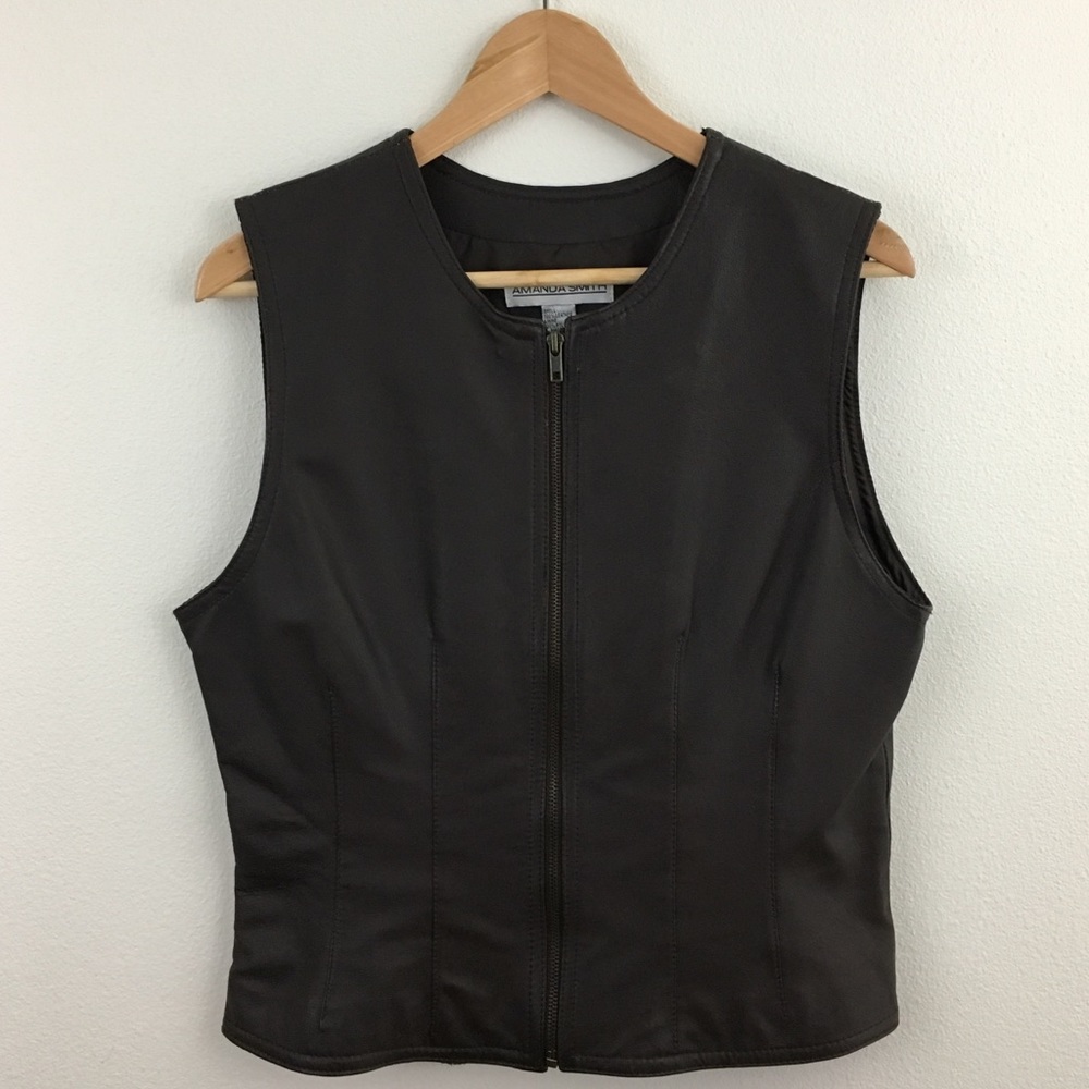 Vintage Dark Brown Leather Vest